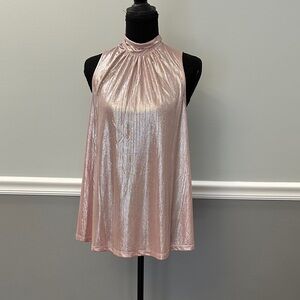 ANDREE BY UNIT Shiny Pink Halter Blouse
